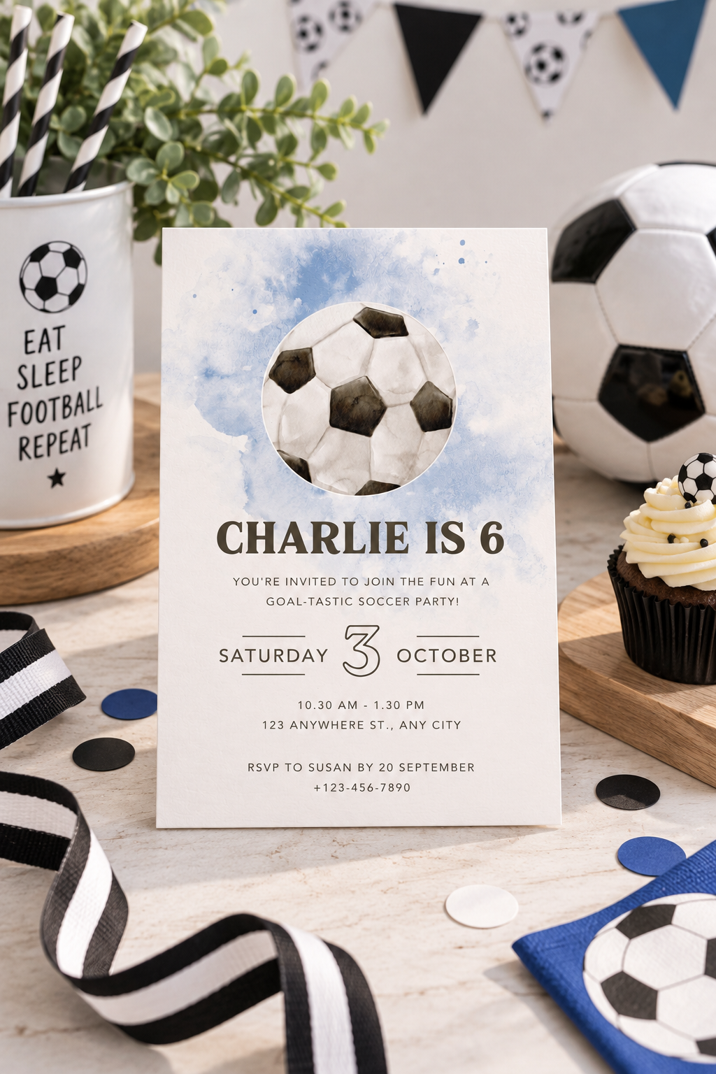 Football Birthday Invitation | Soccer Birthday Party Invite | Boys Football Party Invitation | Sports Birthday Invite Digital Download