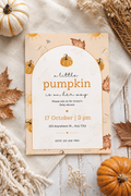 Autumn Pumpkin Baby Shower Invitation Digital Download