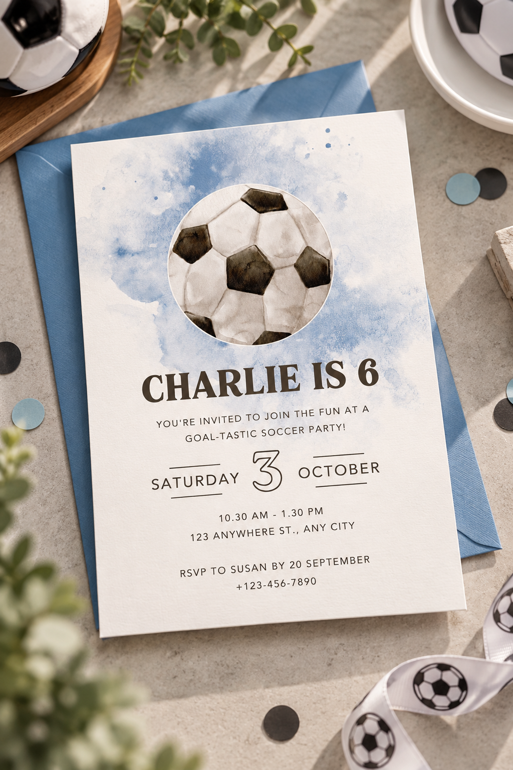Football Birthday Invitation | Soccer Birthday Party Invite | Boys Football Party Invitation | Sports Birthday Invite Digital Download