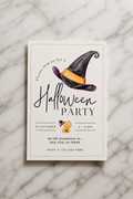 Halloween Party Invitation | Elegant Witch Hat Digital Download Invitation