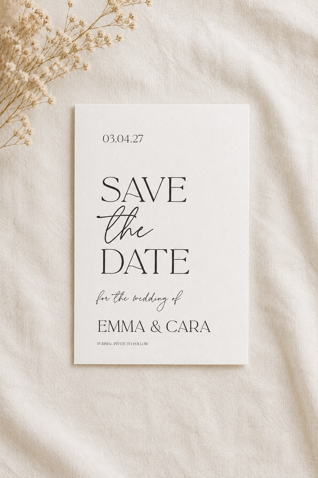 Minimalist Elegant Wedding Save the Date Digital Download and Printable