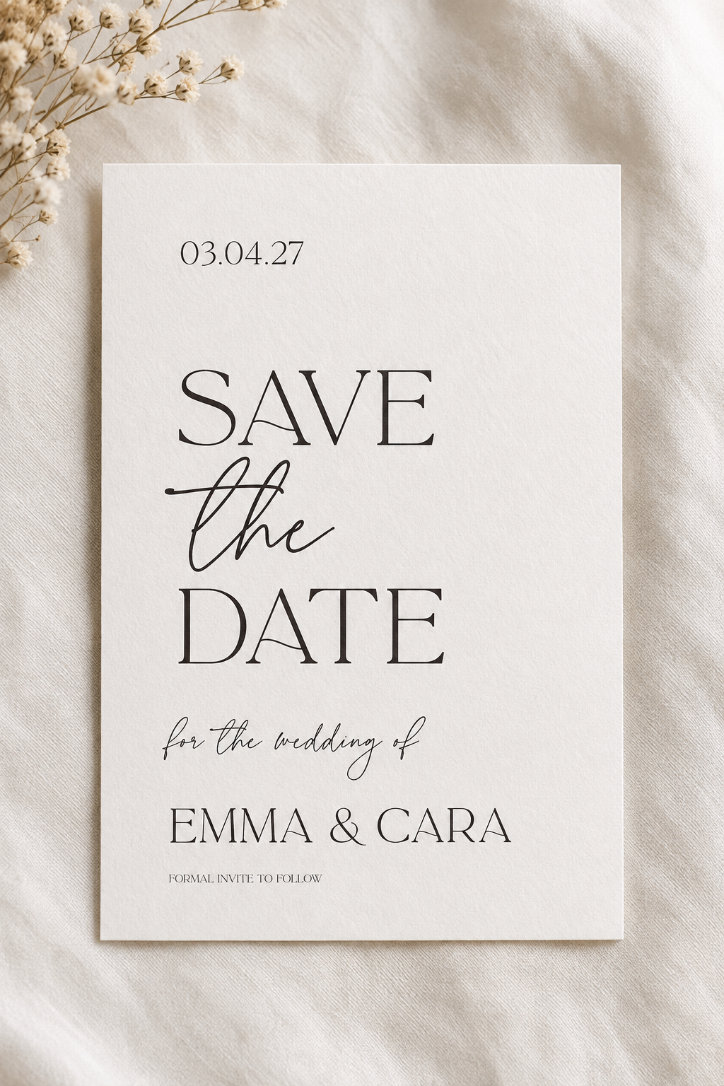 Minimalist Elegant Wedding Save the Date Digital Download and Printable