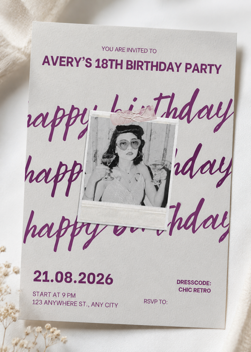 Retro Polaroid Birthday Invite | Digital Download